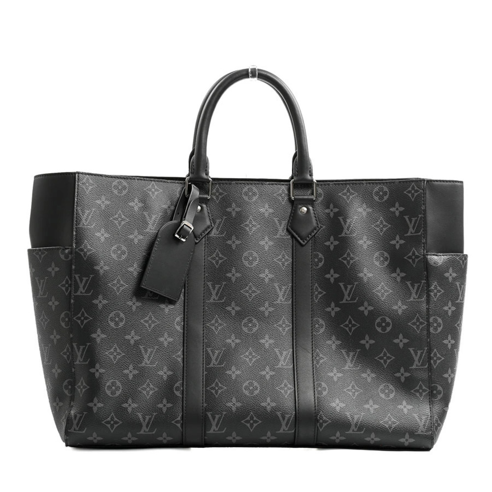 Louis Vuitton Sac Plat Tote Bag Leather Black